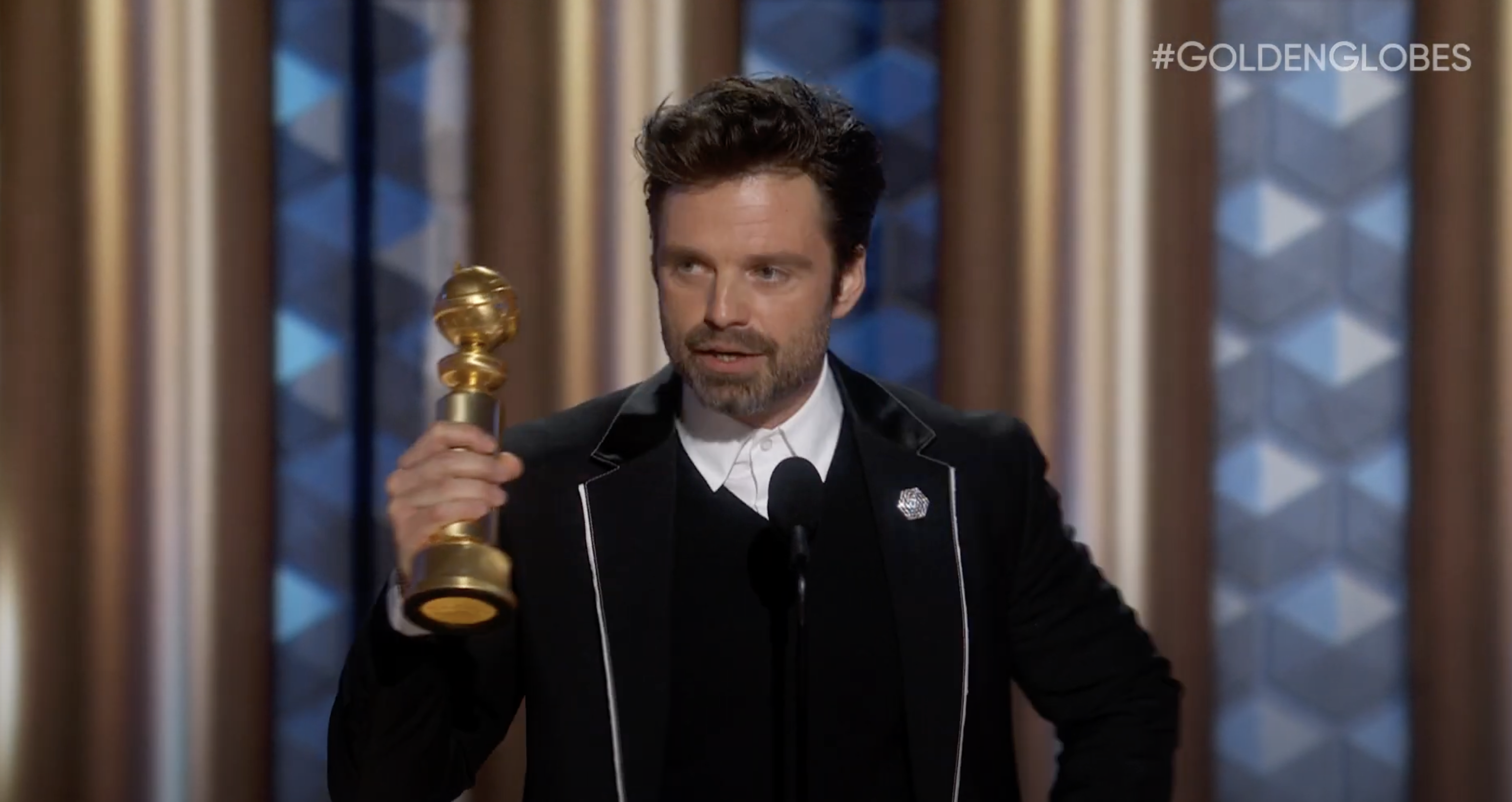 Discursul lui Sebastian Stan după ce a câștigat Globul de Aur: mesaje emoționante pentru România și tatăl său vitreg