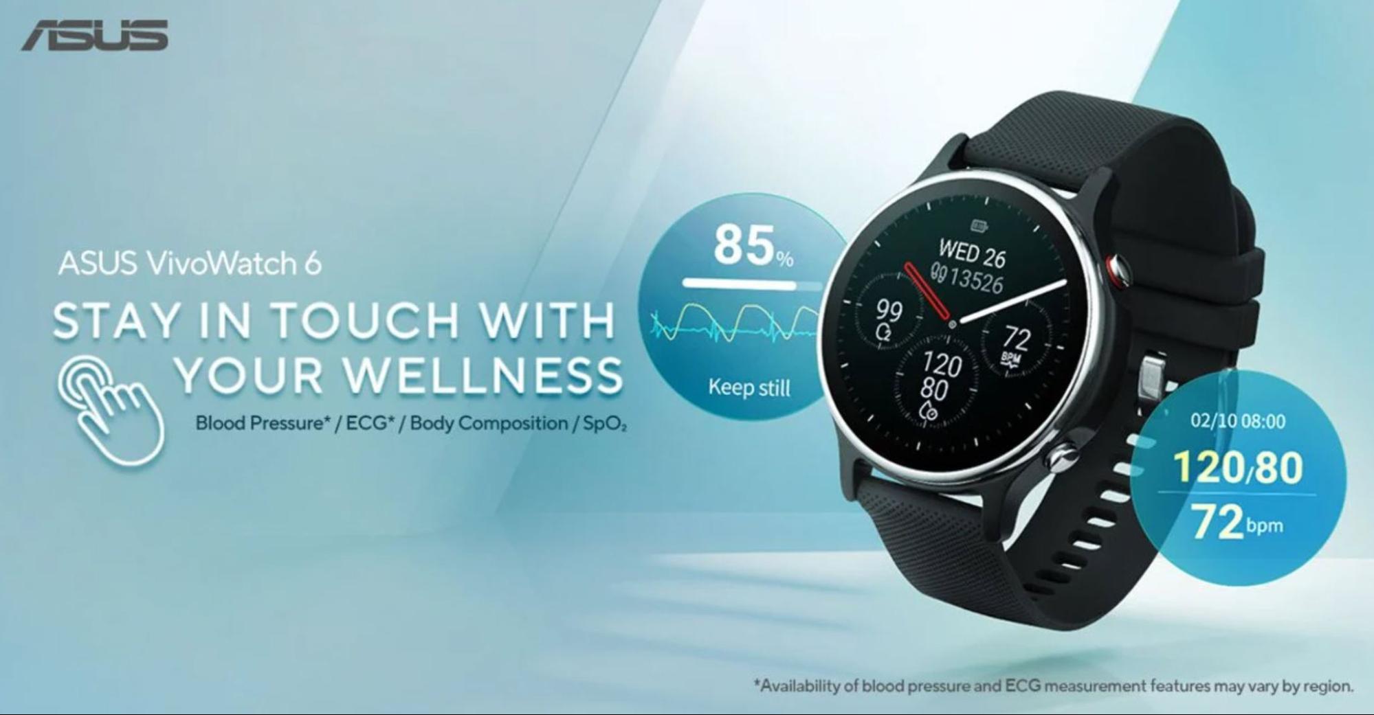Privat: ASUS anunță un ceas cu tensiometru: VivoWatch 6 are autonomie de 14 zile